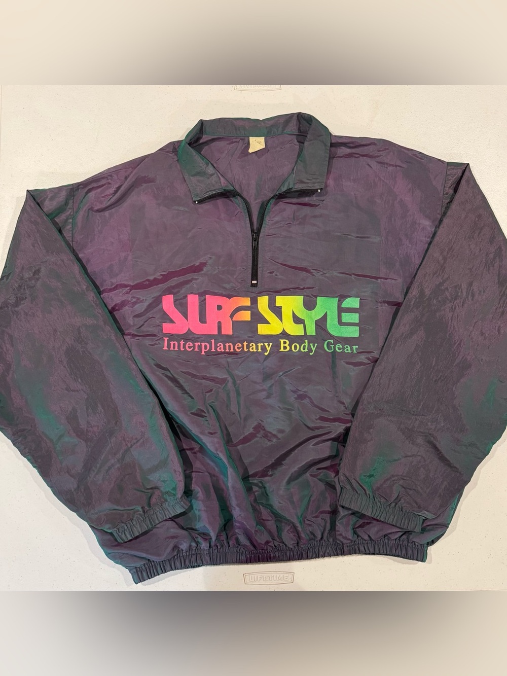 Surf Style Iridescent Pullover Jacket with Marlin back graphic one size